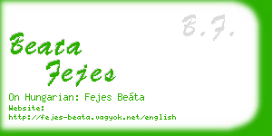 beata fejes business card